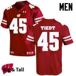 Men's Wisconsin Badgers NCAA #68 Hegeman Tiedt Red Authentic Under Armour Big & Tall Stitched College Football Jersey RS31R05YT